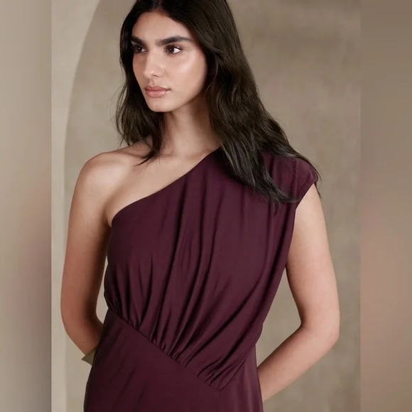 NWT! Banana Republic New Pinot Noir Purple Radhi Midi Dress - Multiple 💛 - Picture 3 of 7